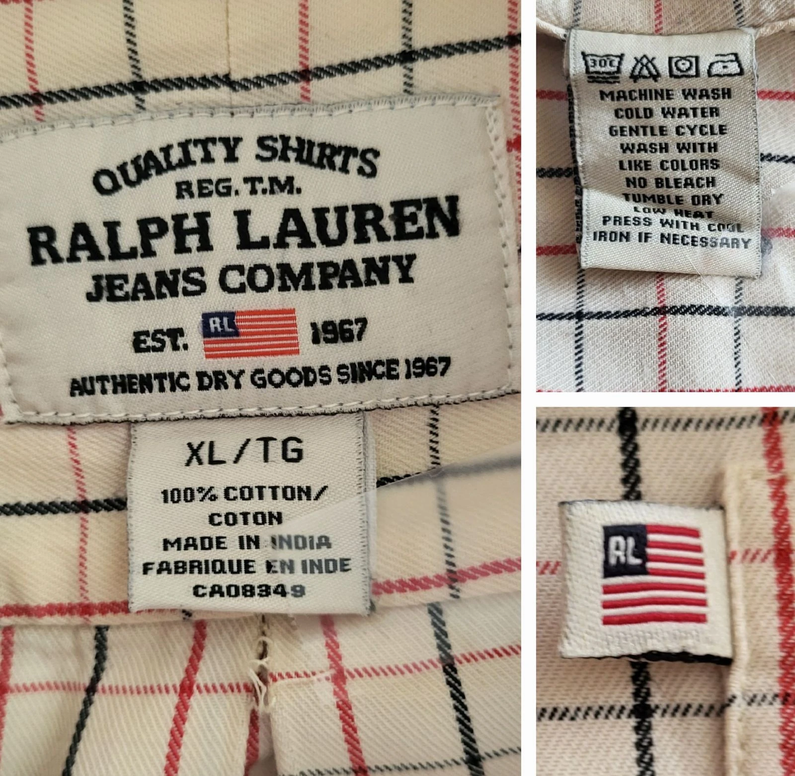 Ralph Lauren Camisa TXL /TFr42- Cuadros-Corte Ancho y Recto- Muy Buen Estado – photo 6